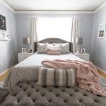 gray teen master bedroom with gallery wall art