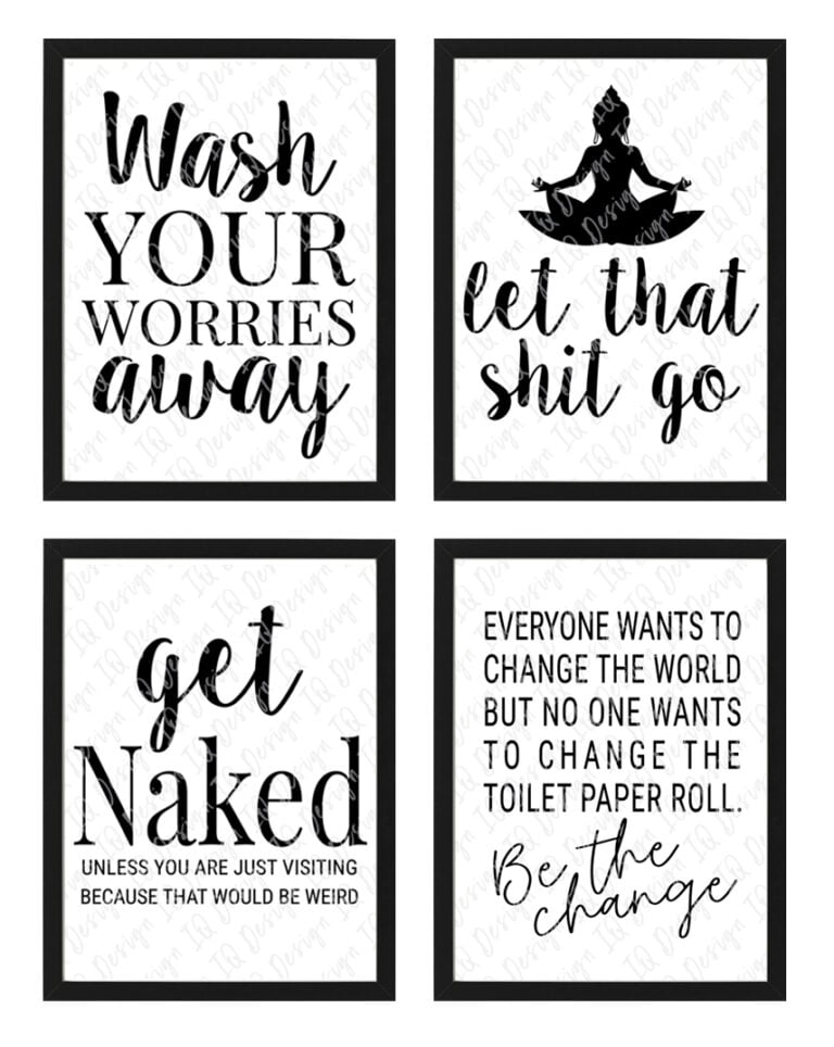 Black And White Bathroom Wall Art For Any Design Style