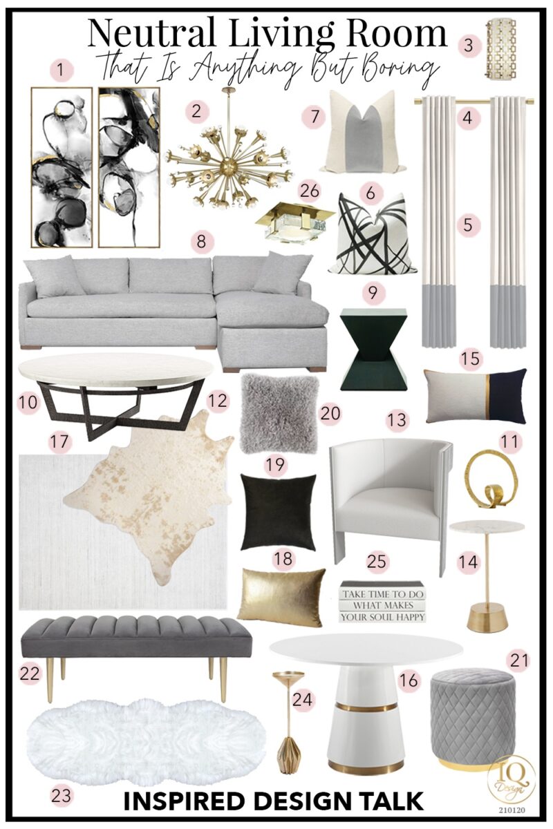 Neutral Color Living Room Design (Shop The Look) • Inspired Design Talk