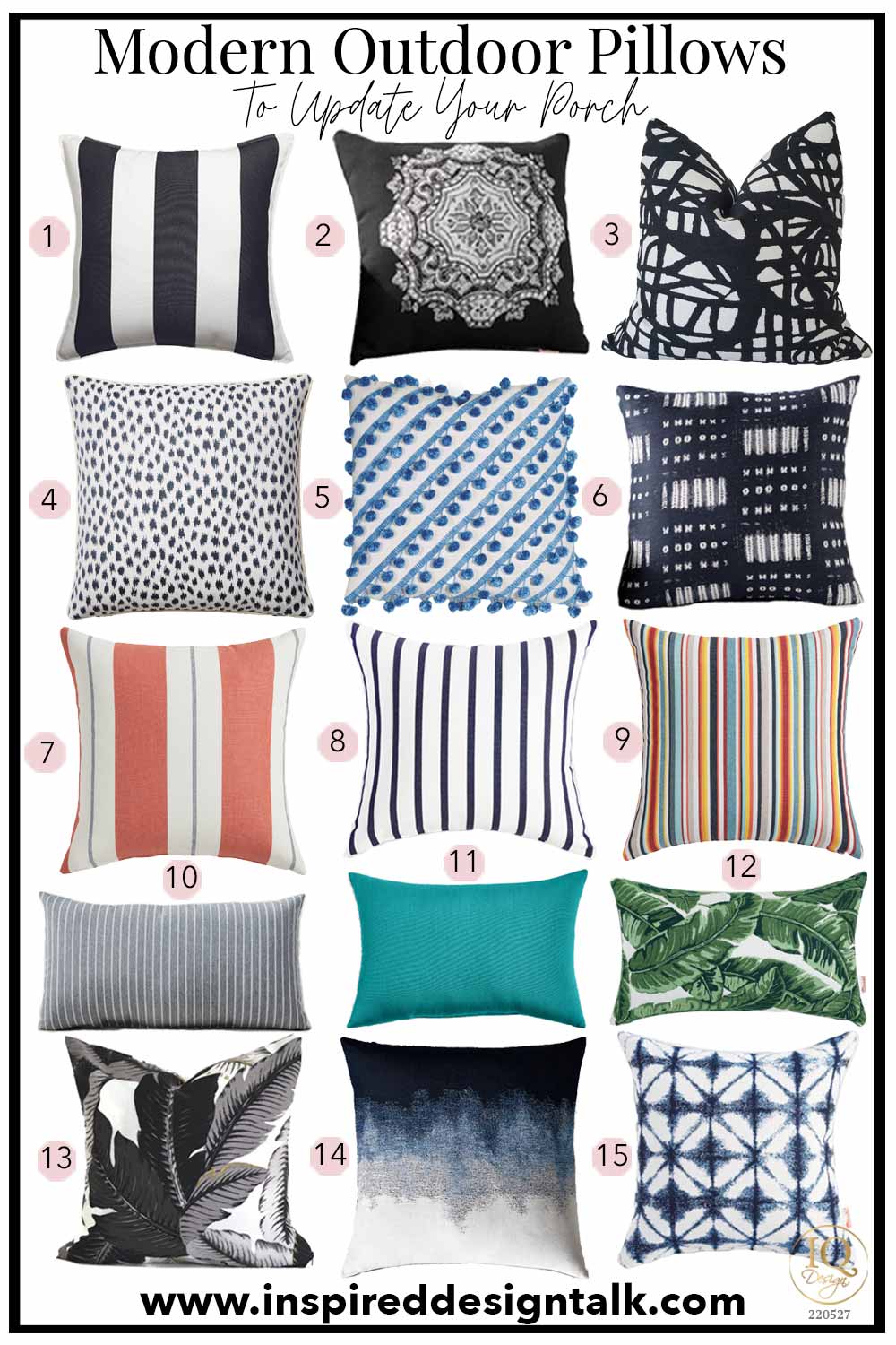 15 Sunbrella Modern Outdoor Pillows That Are Stain Resistant