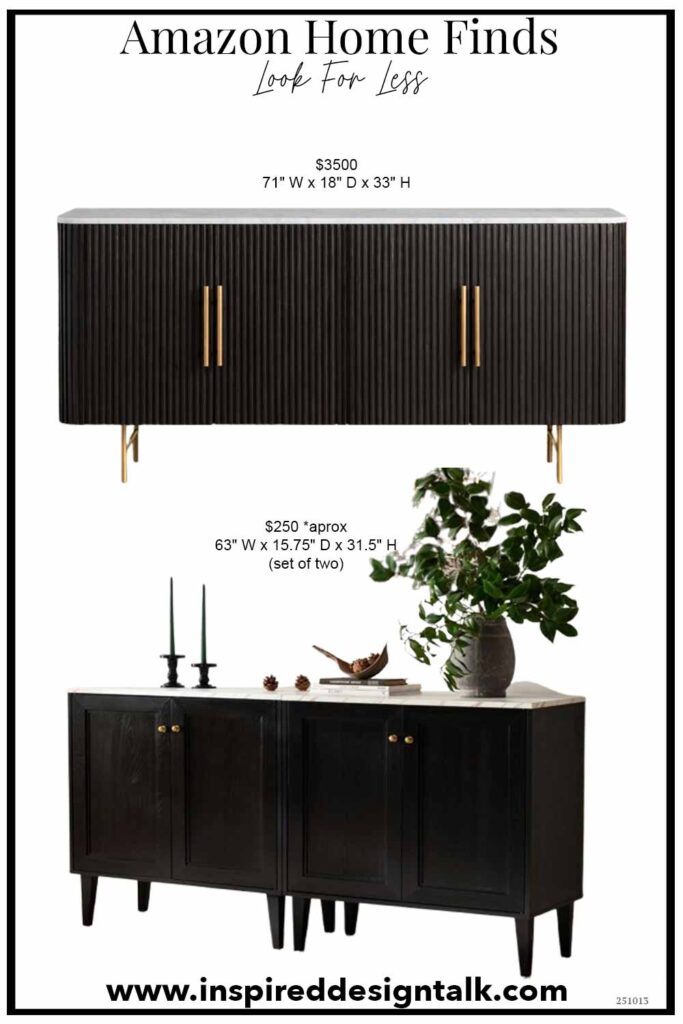 black media cabinet marble top