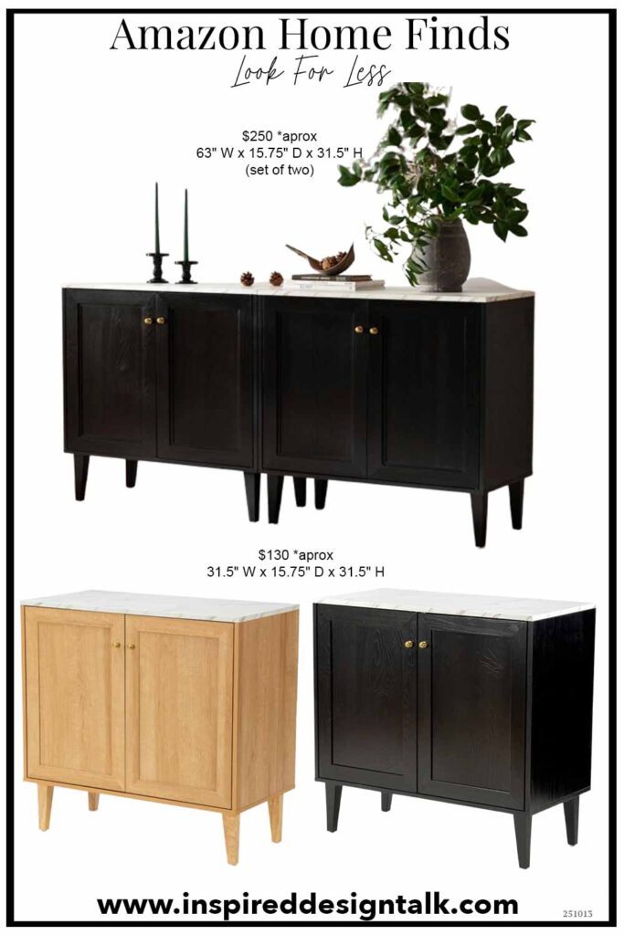 black media cabinet marble top