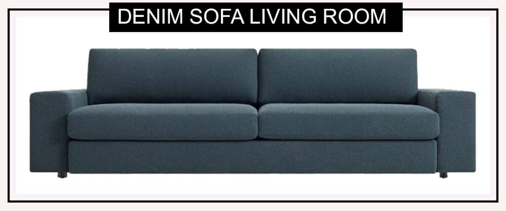 denim sofa wide track arms