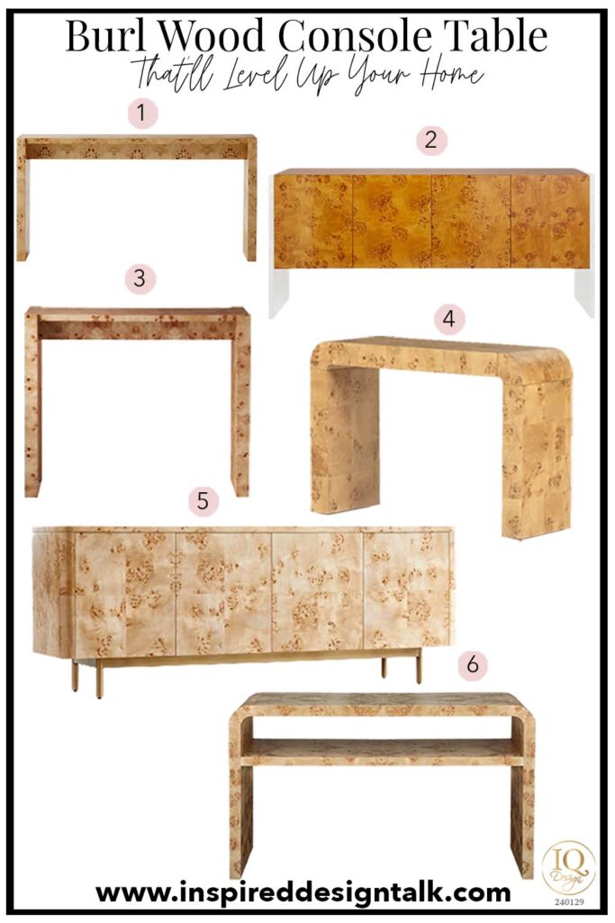 burlwood console collage