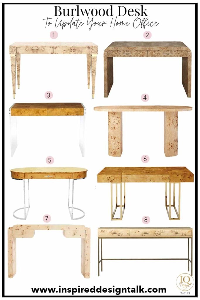 burlwood desk collage