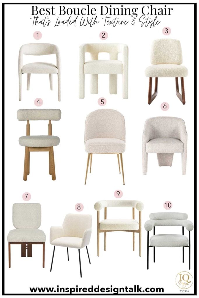 best boucle dining chair styles
