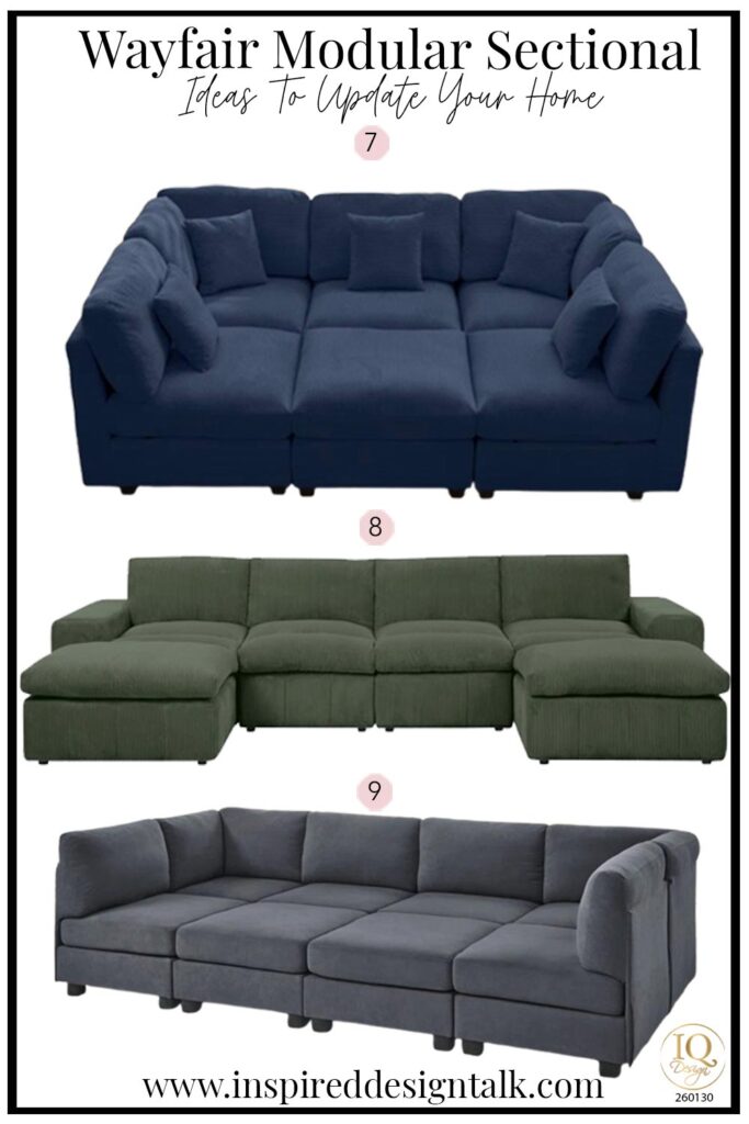 navy, green, and grey sofas