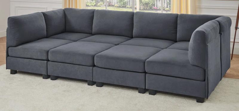 grey pit sectional sofa
