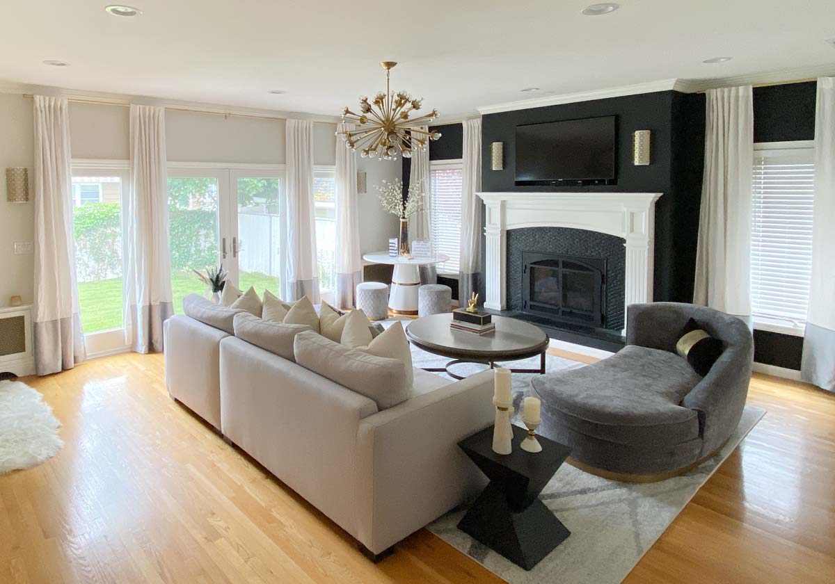 Black and Neutral Living Room: Open Concept Mini Makeover