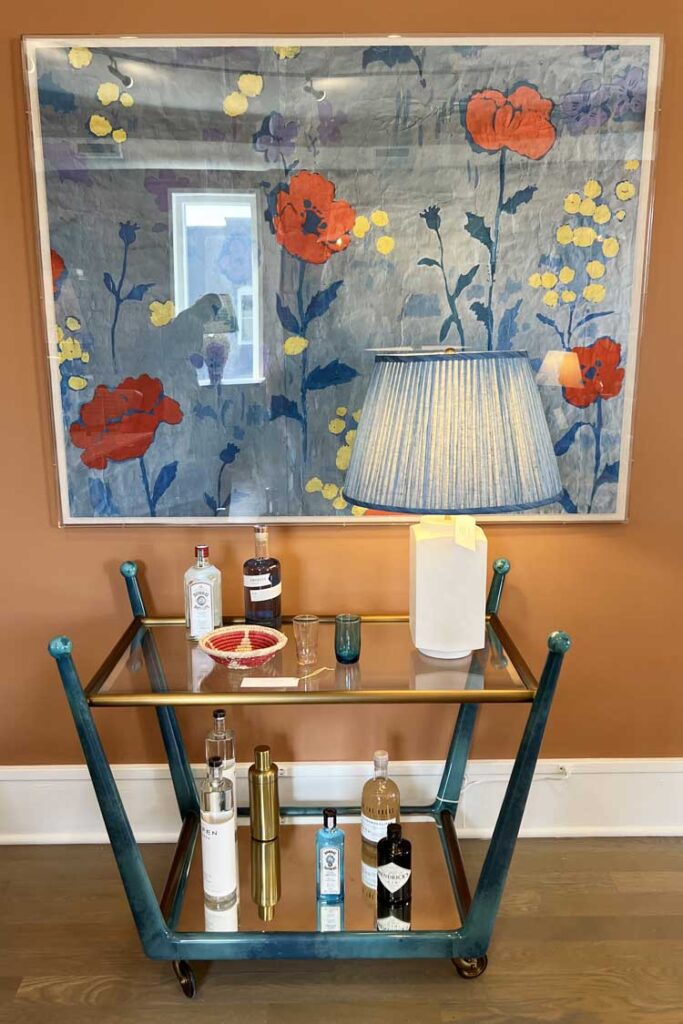 artwork over bar cart