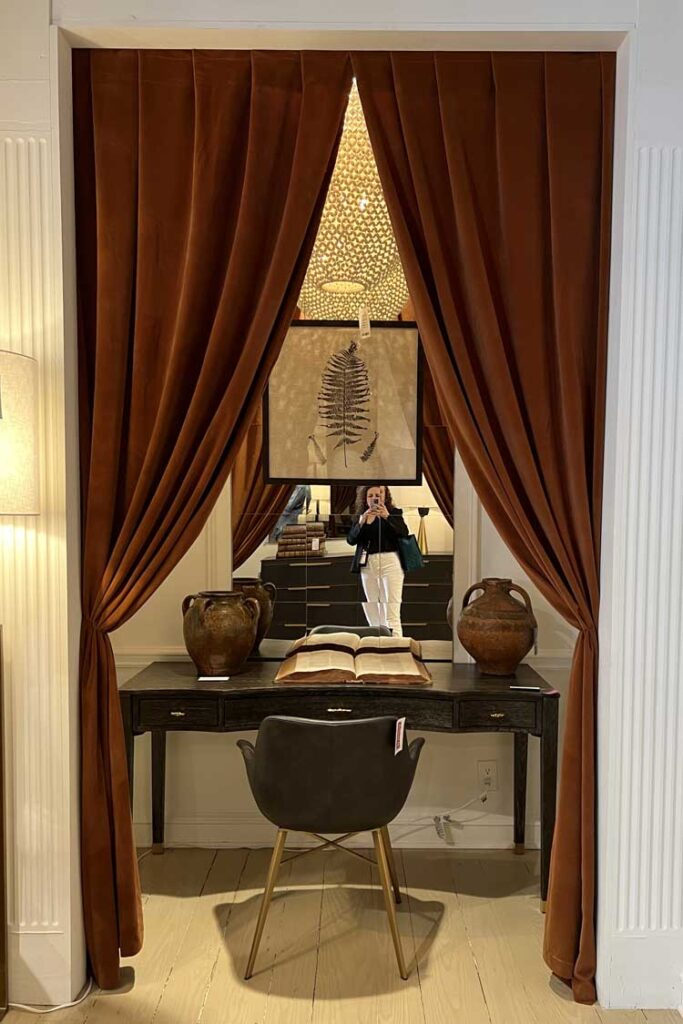 desk behind curtain nook elegant bedroom decorating ideas
