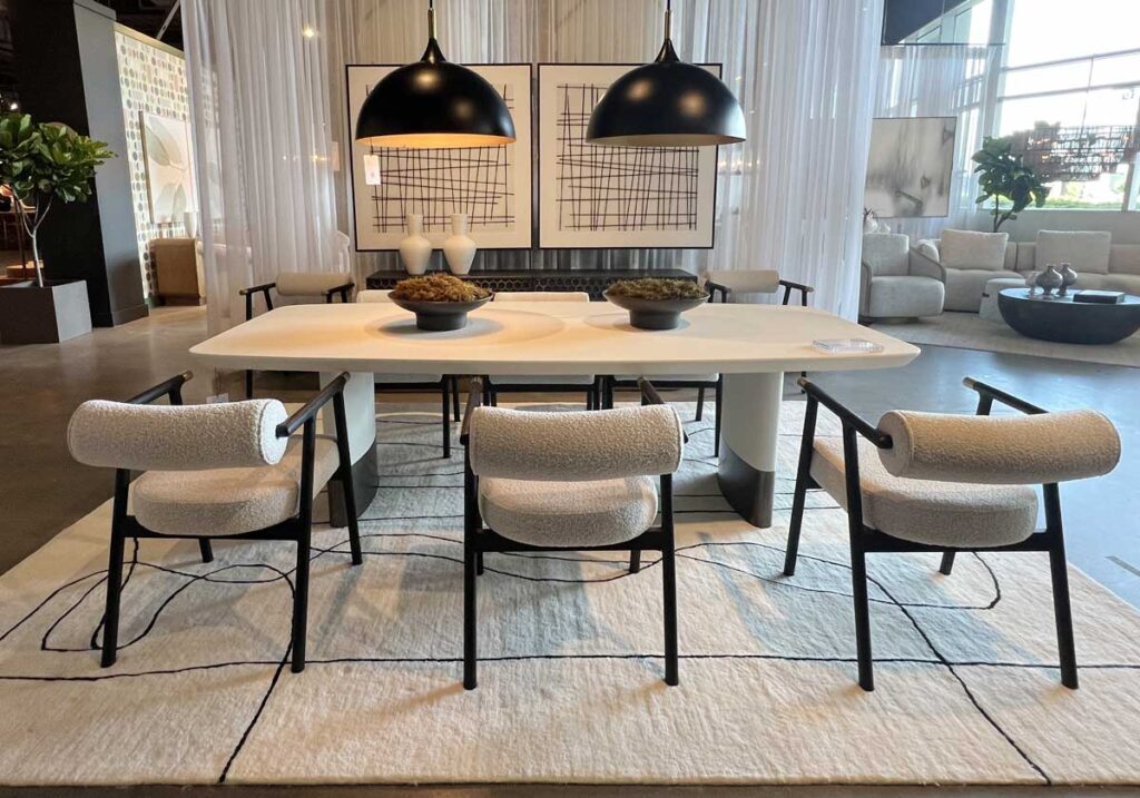 neutral dining room area rug