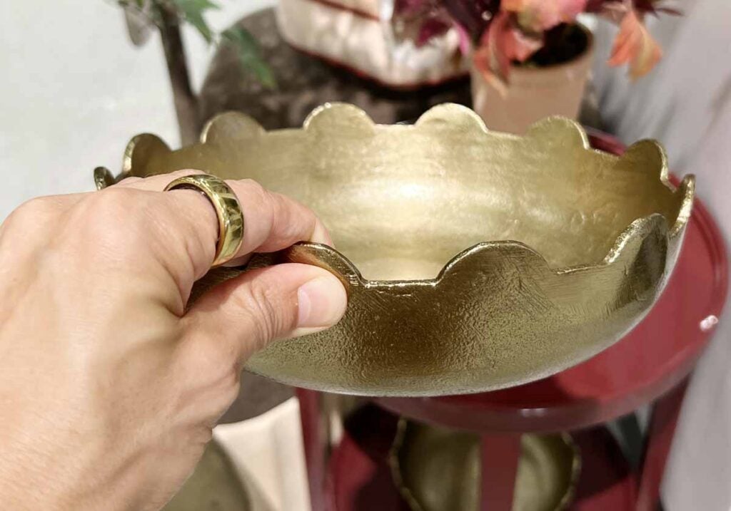 gold scallop edge dish