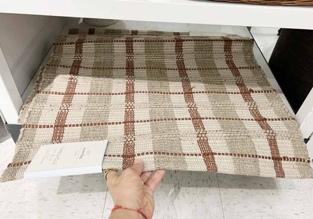 plaid entryway rug