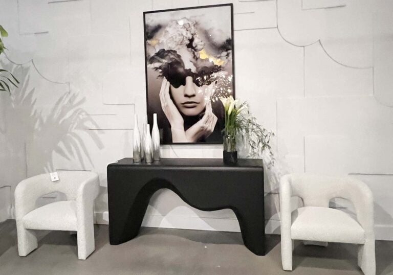 entry way decorating ideas sculptural console table