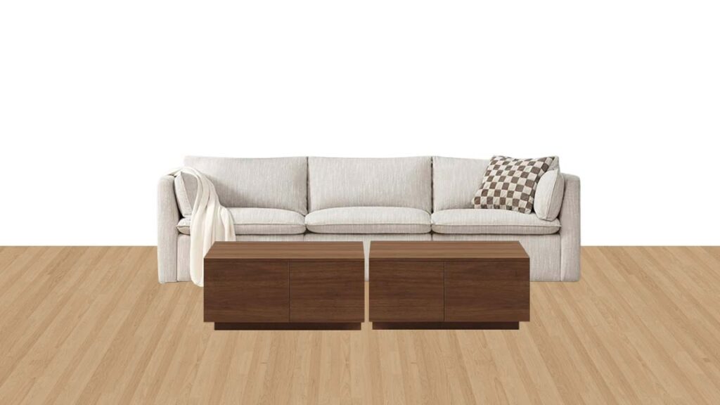 coffee table in designer living room