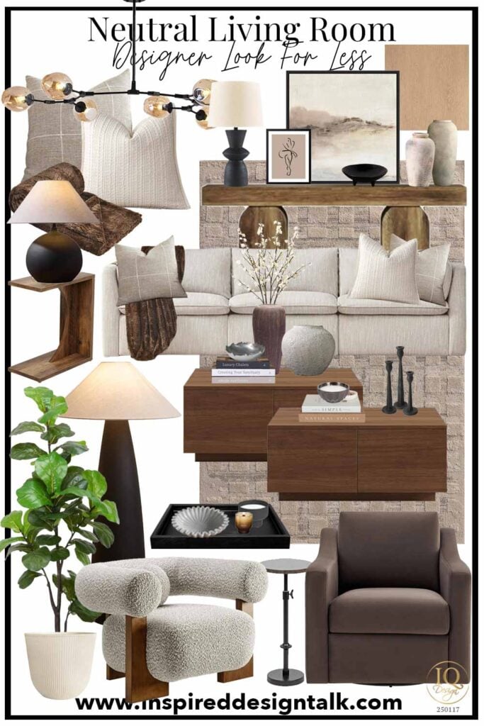 neutral living room decorating ideas collage
