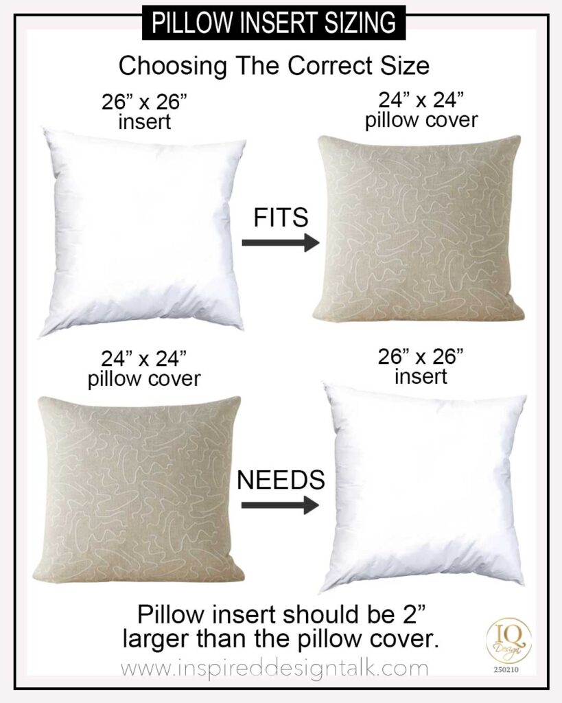 pillow cover sizing guide