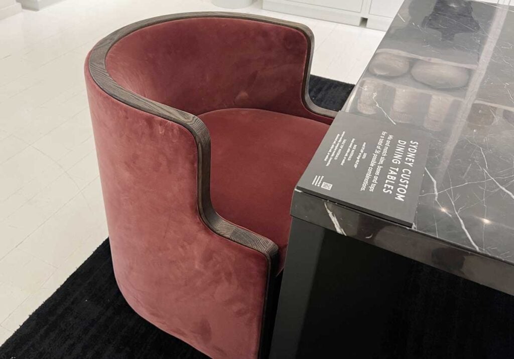 rose velvet barrel dining chair