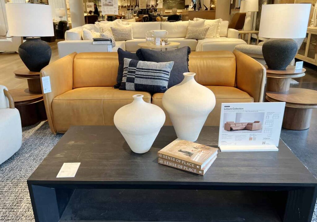 cognac leather sofa crate and barrel decorating ideas