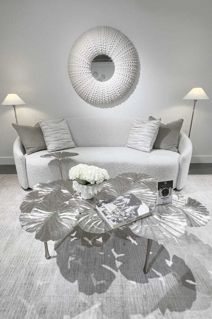 curved sofa round mirror