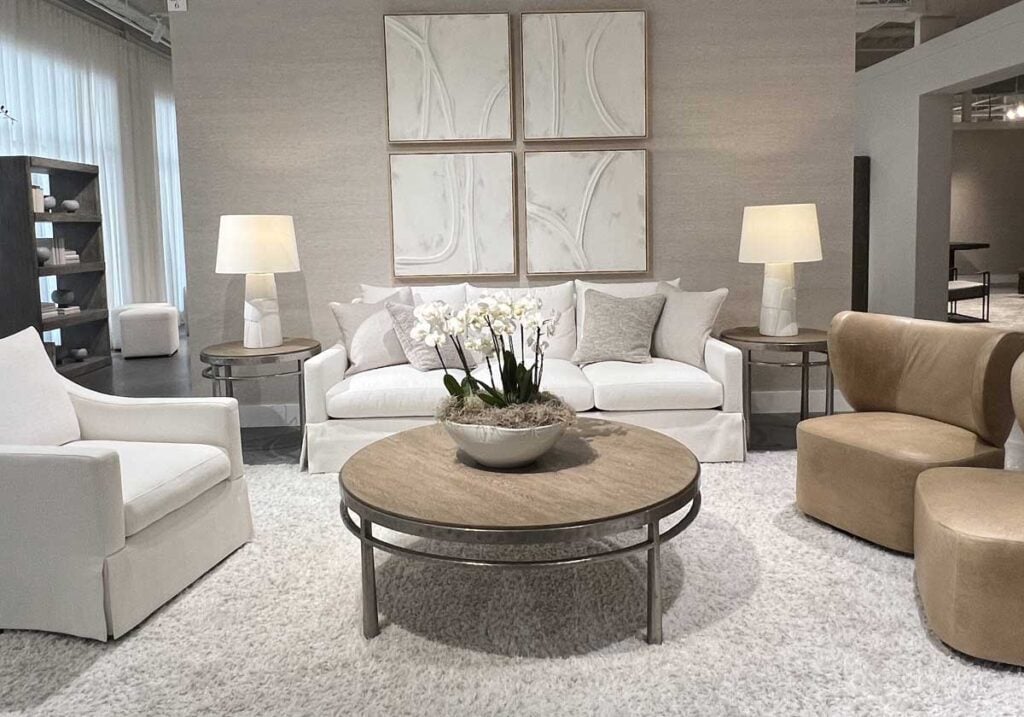 white slip cover sofa wood metal coffee table living room