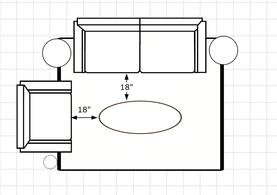 living room floor plan spacing