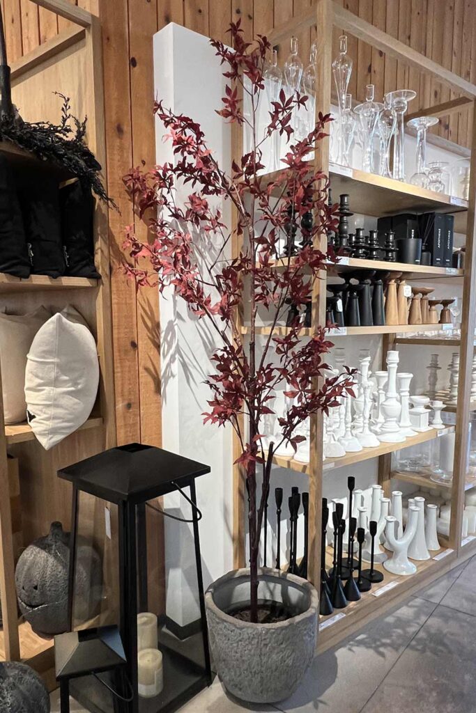 faux maple tree crate and barrel decorating ideas