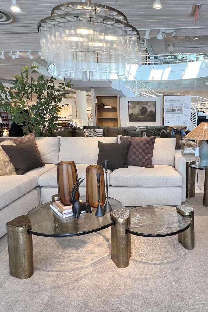 glass and gold coffee table