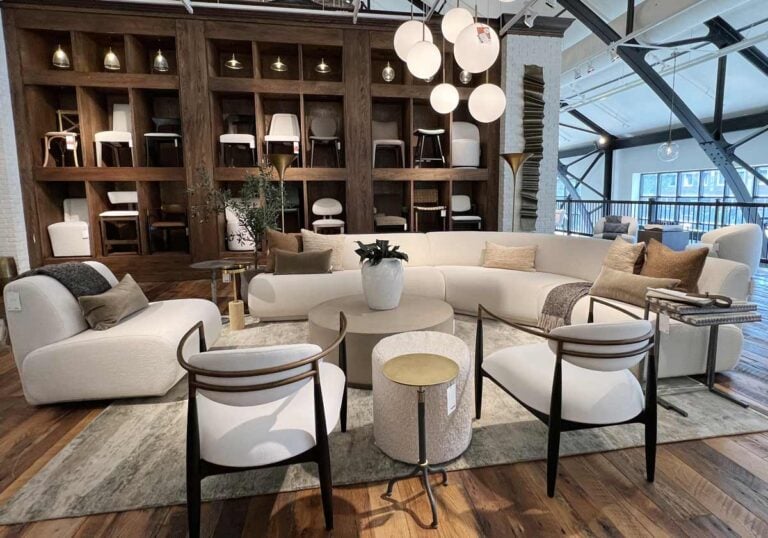 ivory curved sectional