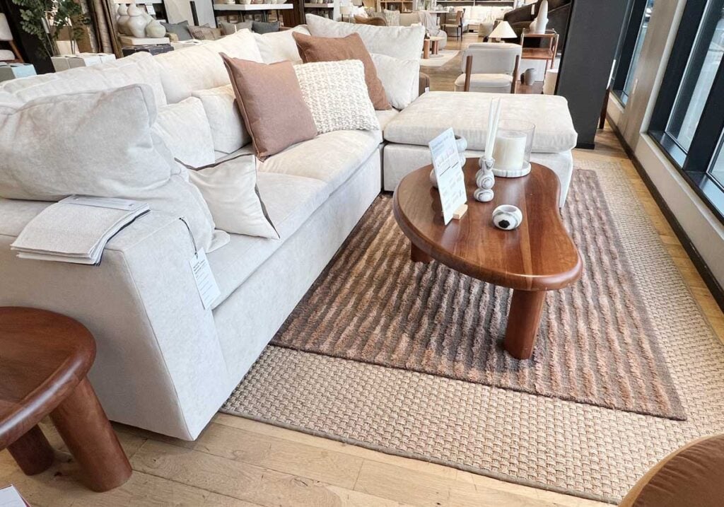 kidney coffee table layered rugs west elm decorating ideas