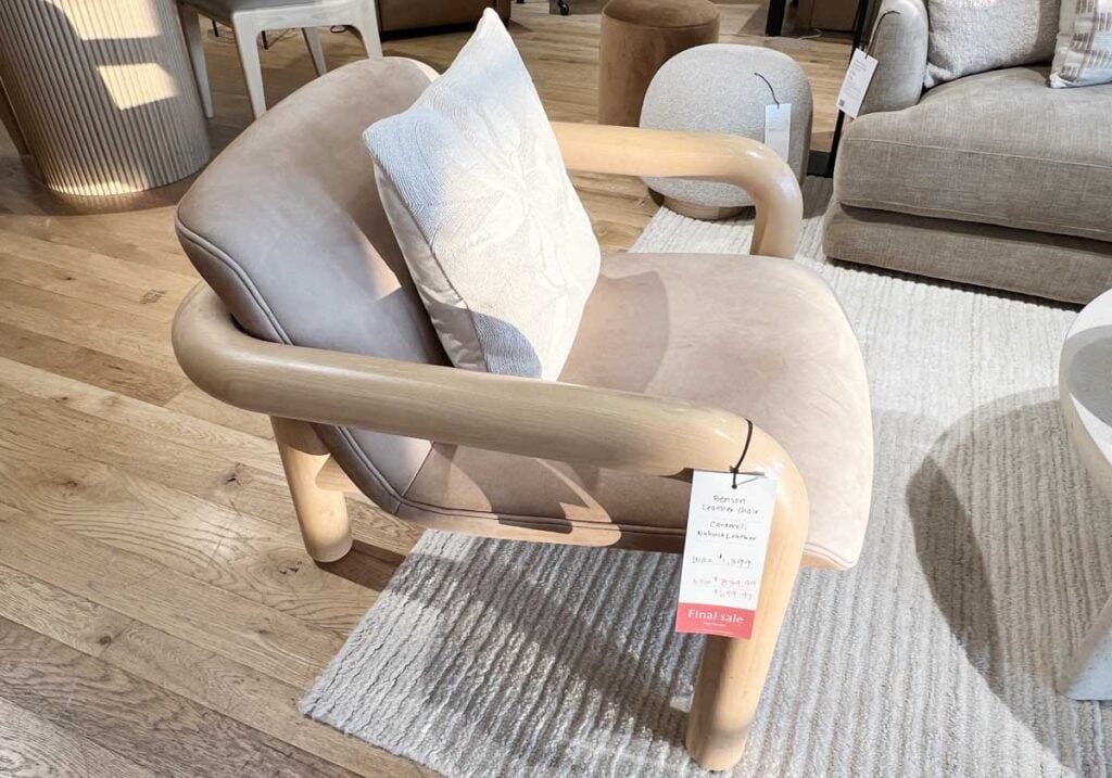 leather accent chair with wood frame west elm decorating ideas