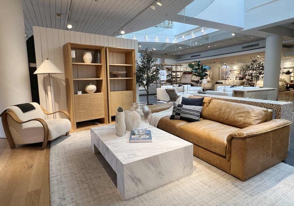 leather sofa marble coffee table crate and barrel decorating ideas