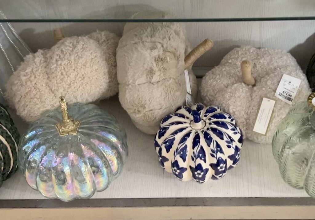 fur and boucle pumpkin holiday decor