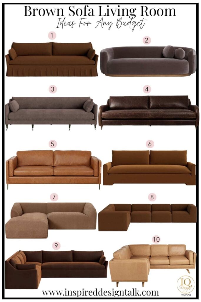 brown sofa living room collage