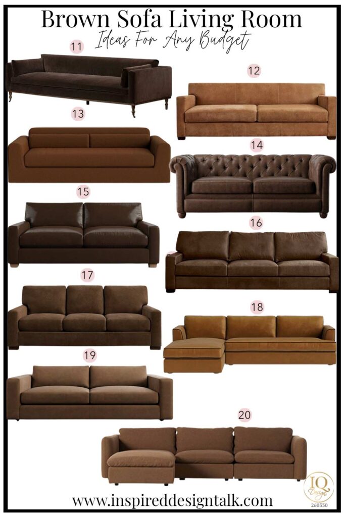 brown sofa living room collage