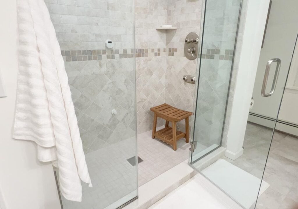 shower teak bench