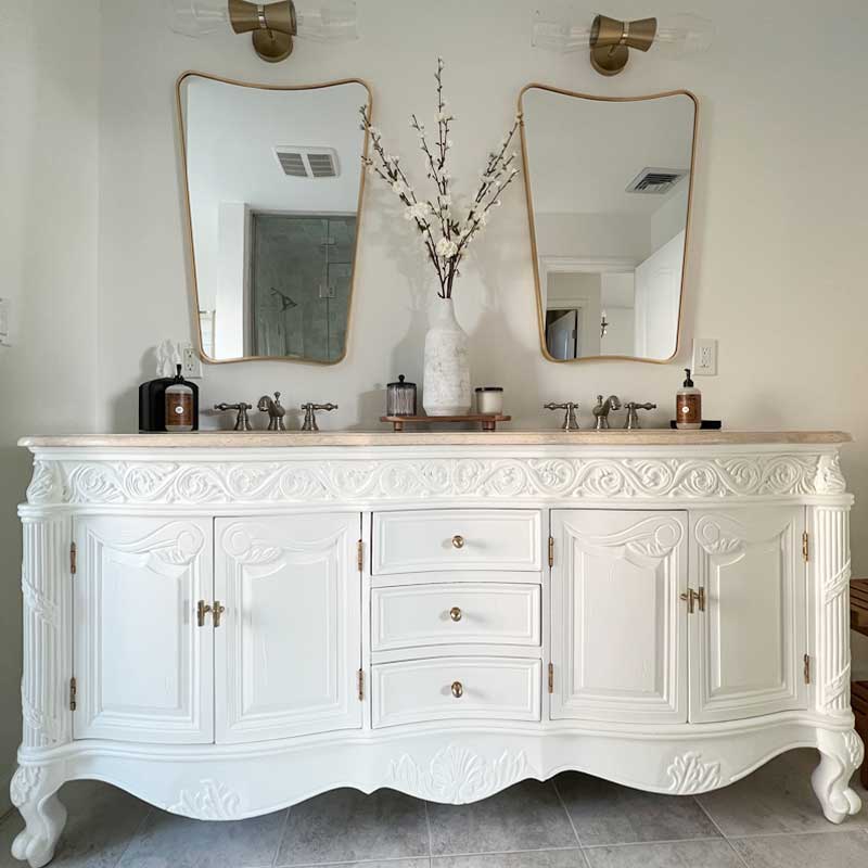 white bathroom vanity