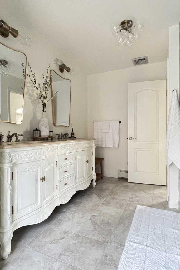 white vintage vanity