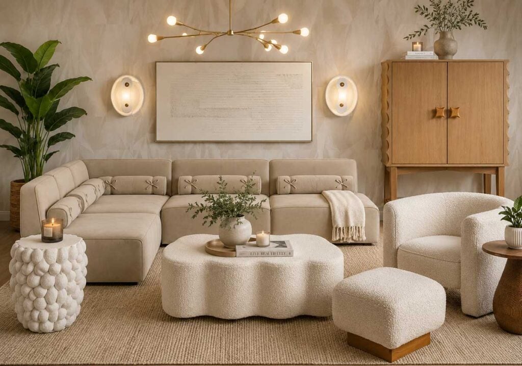 3 tone neutral living room
