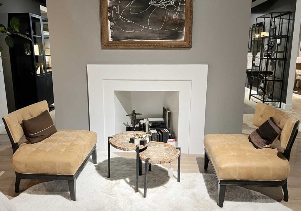 accent chairs fireplace