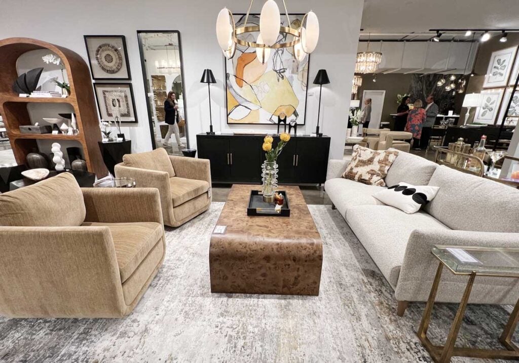 ivory sofa burl wood coffee table
