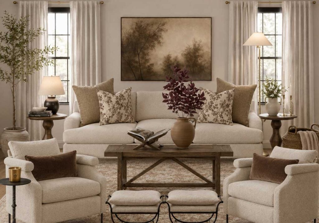 mcgee and co neutral living room