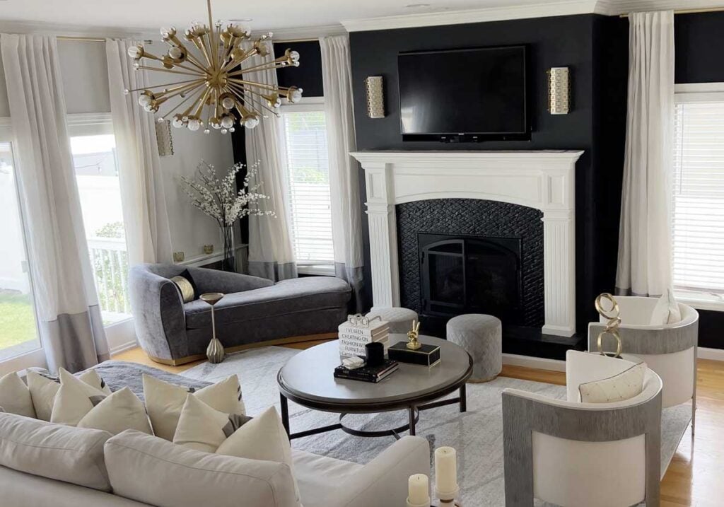 black wall room