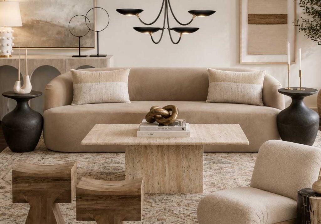 warm neutral living room ideas