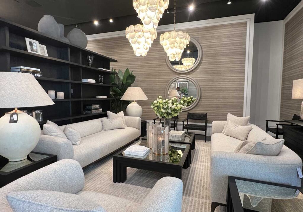 warm neutral living room ivory sofa