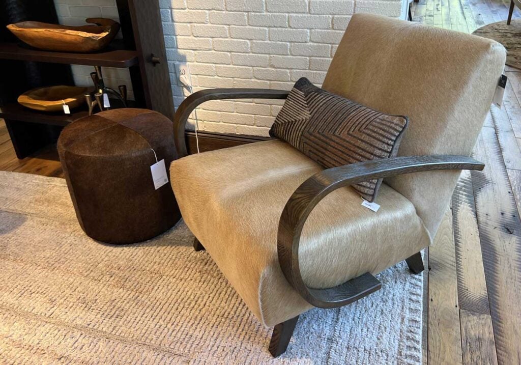arhaus hide accent chair