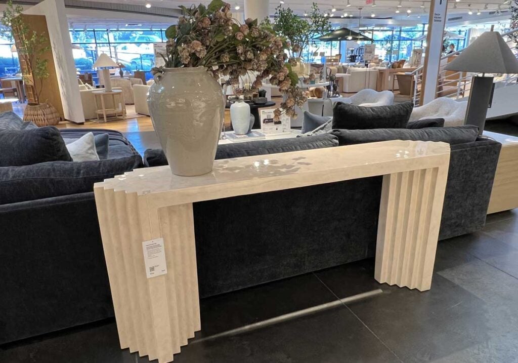 crate and barrel console table