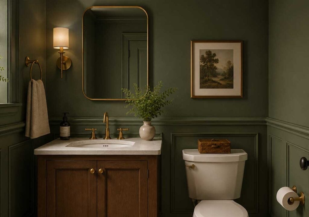 green powder room