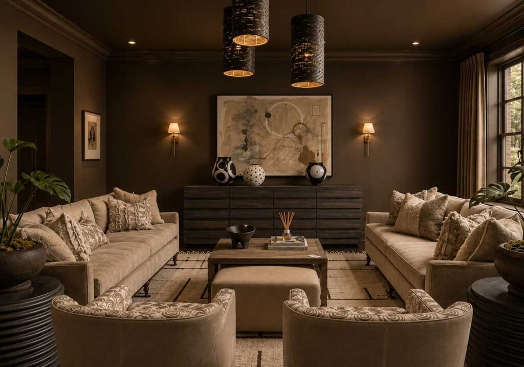 neutral brown living room